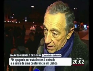 2013.02.27 Dos protestos a Passos, Marcelo Rebelo de Sousa destaca o apoio da JSD