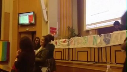 Un amphi occupé à Sciences Po