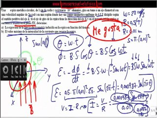 Examen Selectividad Fisica resuelto Fuerza Electromotriz e intensidad en espira Campo Magnetico