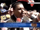 Dirigentes políticos acompañaron a Leopoldo López durante su llegada al Ministerio Público