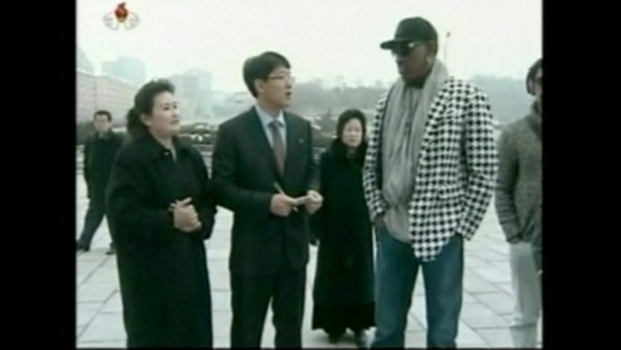 North Korean TV shows ex-NBA star Rodman touring Pyongyang