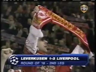 2005 (March 9) Bayer Leverkusen (Germany) 1-Liverpool (England) 3 (Champions League)