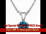 [FOR SALE] 18K White or Yellow Gold Round Blue Diamond Solitaire Pendant w/18 Inch Chain