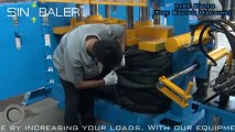 SINOBALER - Tyre baler / Tire Baling Press can fit 100 tires in a closet