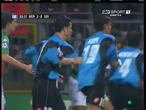 2005 (November 2) Werder Bremen (Germany) 4-Udinese (Italy) 3 (Champions League)