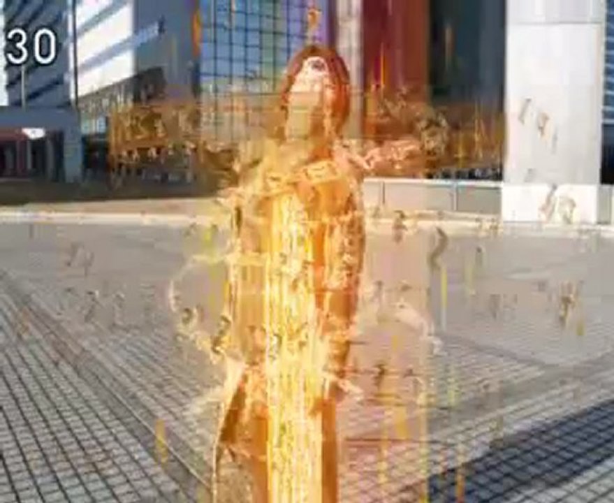 Go-Busters Enter henshin into Dark Red Buster