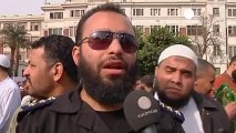 Manifestación en El Cairo en apoyo a los policías...