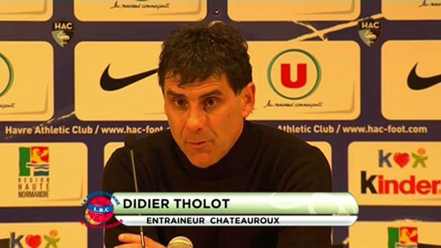Conférence de presse Havre AC - Châteauroux : Erick MOMBAERTS (HAC) - Didier THOLOT (LBC) - saison 2012/2013