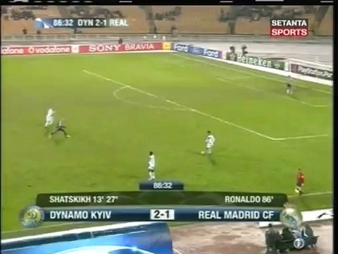 2006 (December 6) Dinamo Kiev (Ukraine) 2-Real Madrid (Spain) 2 (Champions League)