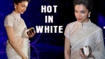 Deepika Padukone in TRANSPARENT White Saree