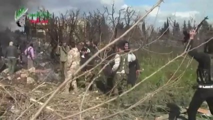 Free Syrian Army gun down helicopter