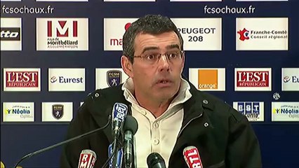 Conférence de presse FC Sochaux-Montbéliard - AS Nancy-Lorraine : Eric HELY (FCSM) - Patrick GABRIEL (ASNL) - saison 2012/2013