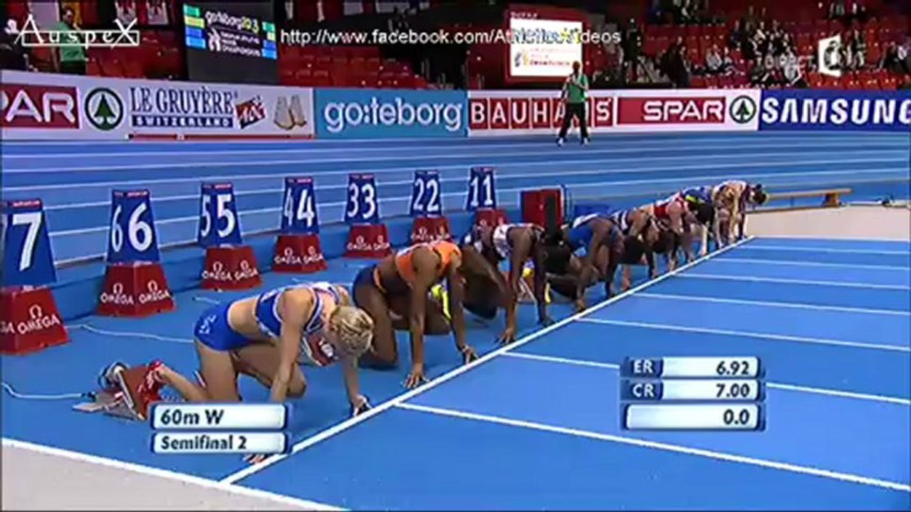 European championships 2013 60m women semi Soumaré 7.07