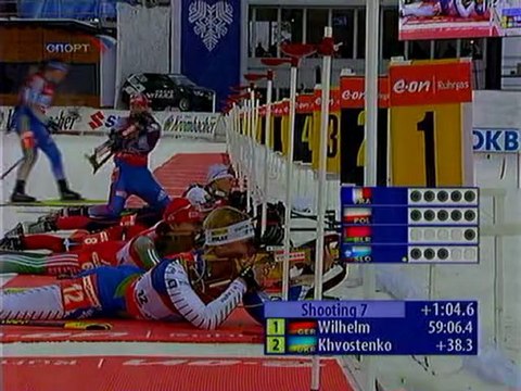 Биатлон ЧМ-2008 Женская эстафета 2