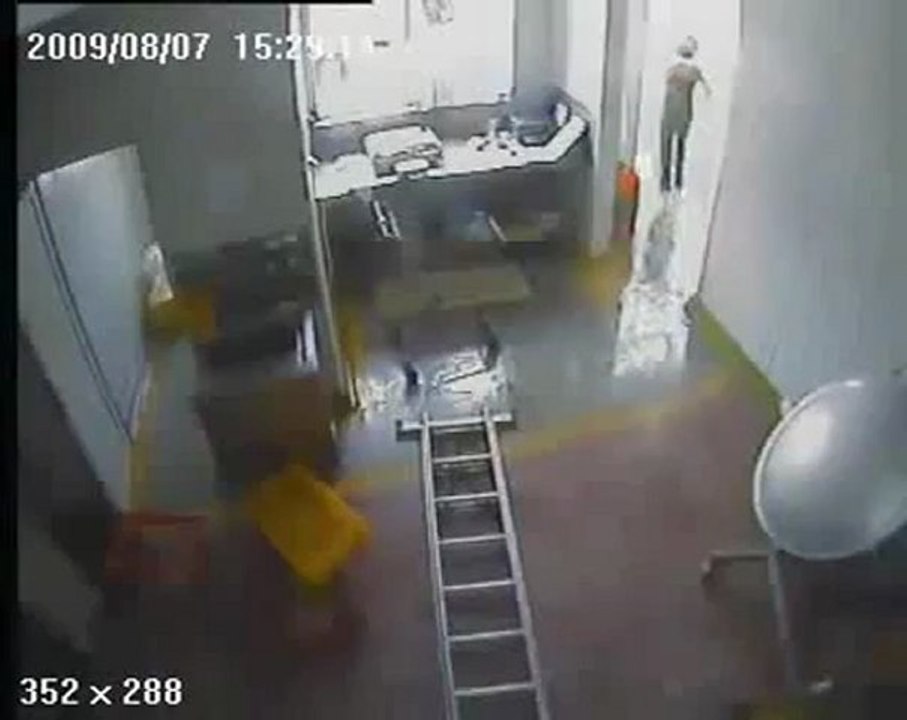 Régis sur une échelle