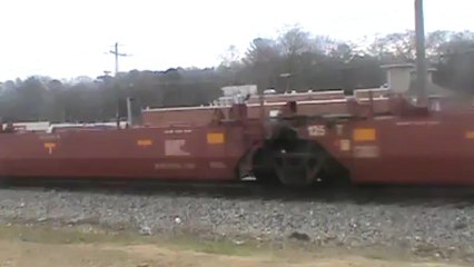 Norfolk Southern empty well train northwest through Austell Ga.