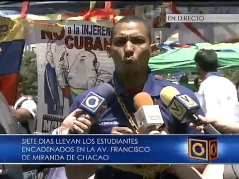Estudiantes encadenados en la DEM rechazan declaraciones de El Aissami