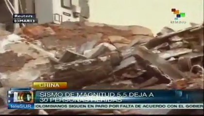 Sismo en China deja al menos 55 mil damnificados