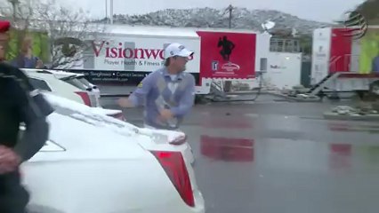 Shot of the Day_ Rickie Fowler pelted by snowball at Accenture Match Play 2013
