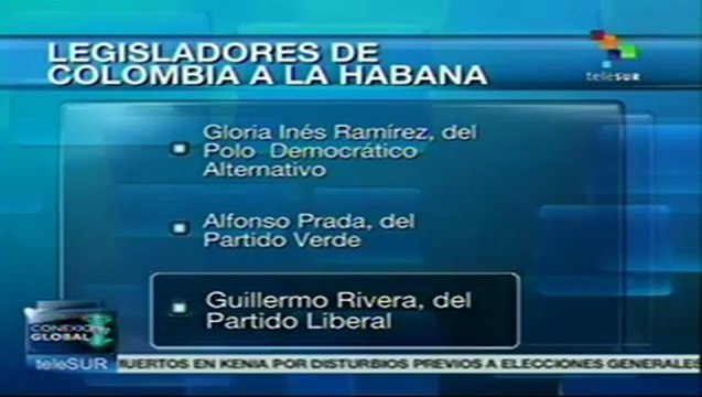 Legisladores colombianos que irán a Cuba