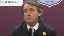 Mancini praises defeated Aston Villa