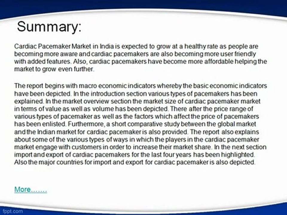 Aarkstore.com - Healthcare Market Research on Cardiac Pacemaker Market in India 2013