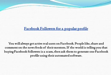 Facebook Followers for a popular profile