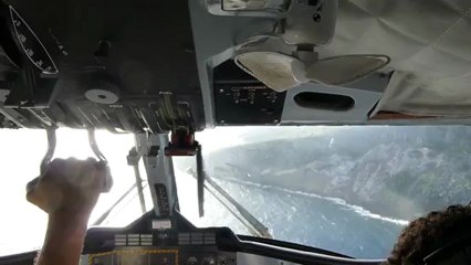 Landing in Saba airport, runway of 400 meters.