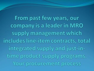 Information about MRO Electric and Supply Company