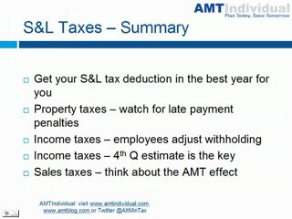 AMT Strategies: State, Local and Real Estate Taxes