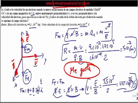 Examen Selectividad Fisica resuelto campo electrico y Campo Magnetico