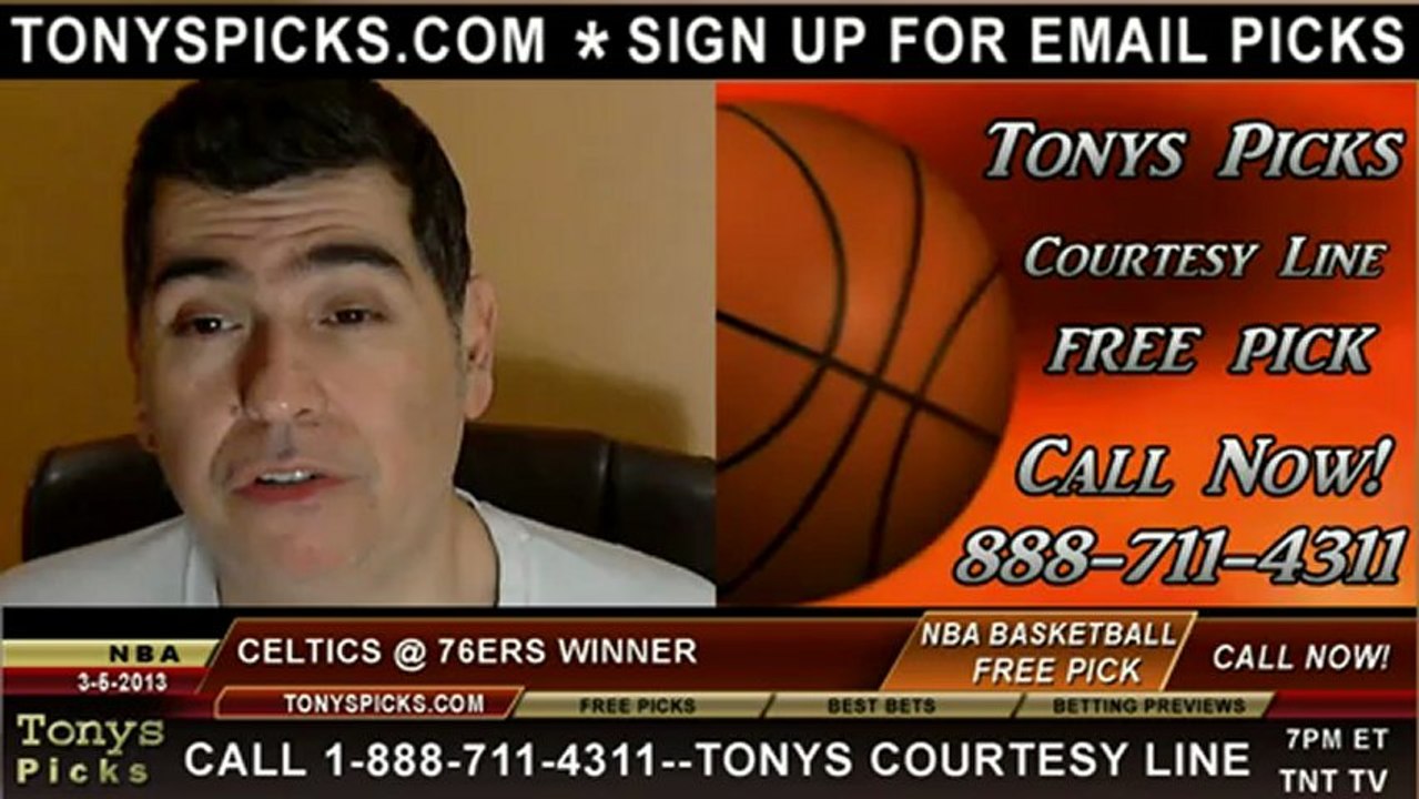 Philadelphia 76ers versus Boston Celtics Pick Prediction NBA Pro Basketball Odds Preview 3-5-2013