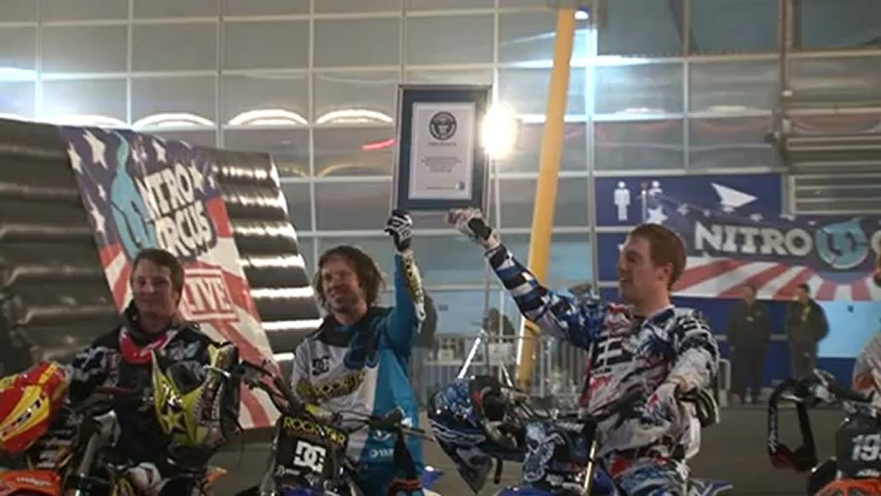 Nitro Circus motorbike junkies break backflip record