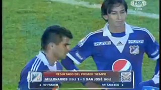 Gol de Carlos Saucedo frente a Millonarios