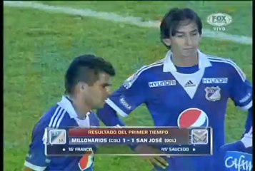 Gol de Carlos Saucedo frente a Millonarios