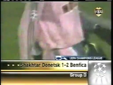 2007 (December 4) Shakhtar Donetsk (Ukraine) 1-Benfica (Portugal) 2 (Champions League)