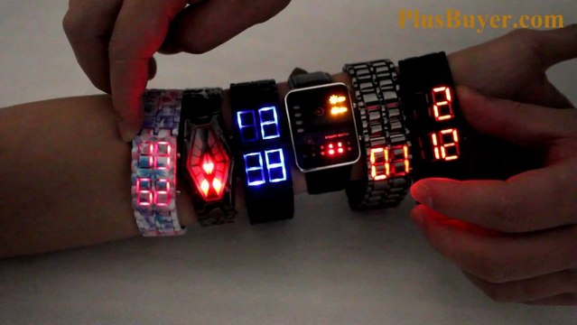 The Singularity - Japanese-inspired LED Watch - Red and Yellow