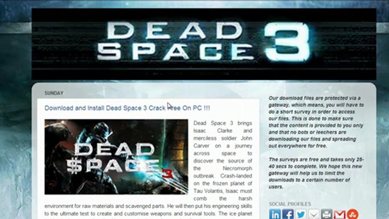 How to Get Dead Space 3  Full Game Crack Free - Tutorial