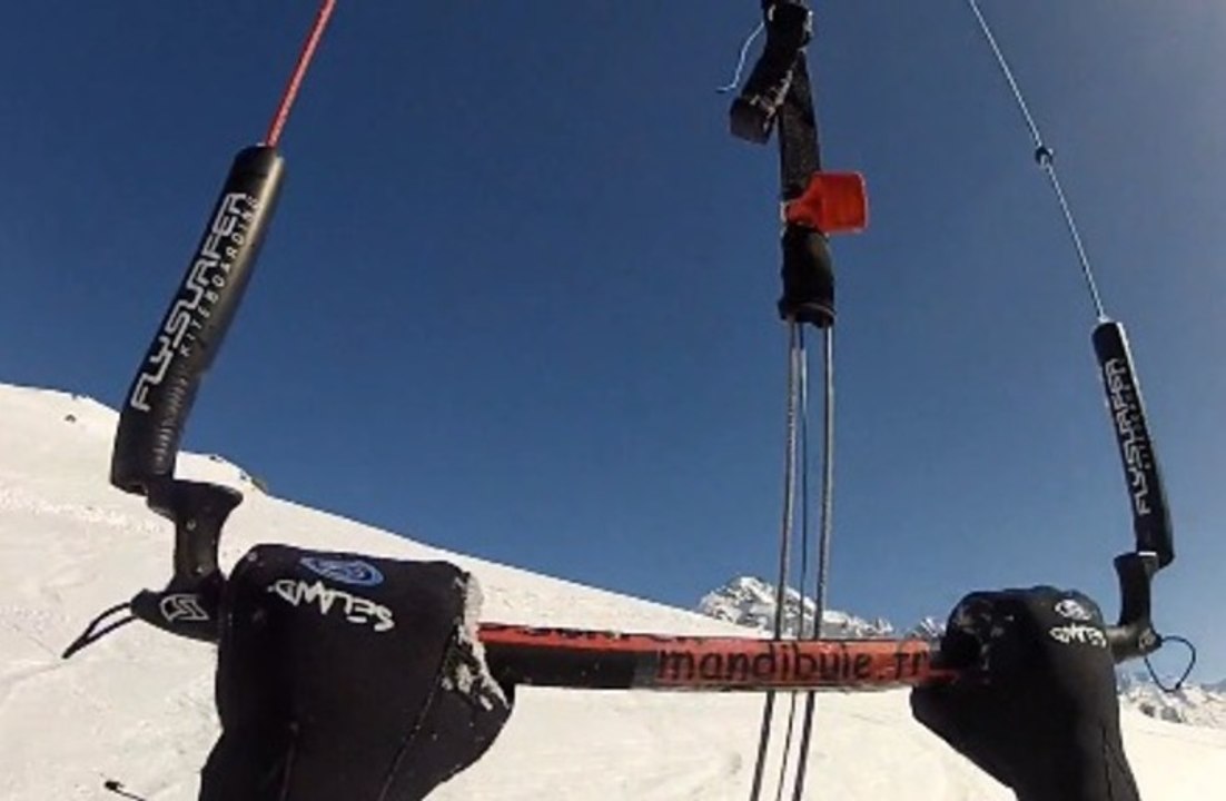 Extreme snowkiting -  flying session - Christophe Grange - 2013