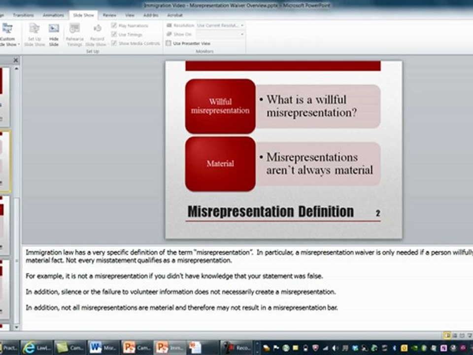 Misrepresentation Waivers - Introduction
