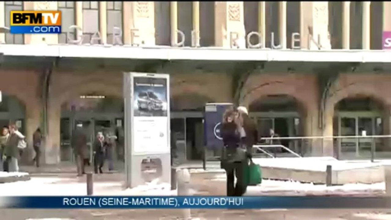 Deuxième jour de galère à Rouen avec la neige - 13/03
