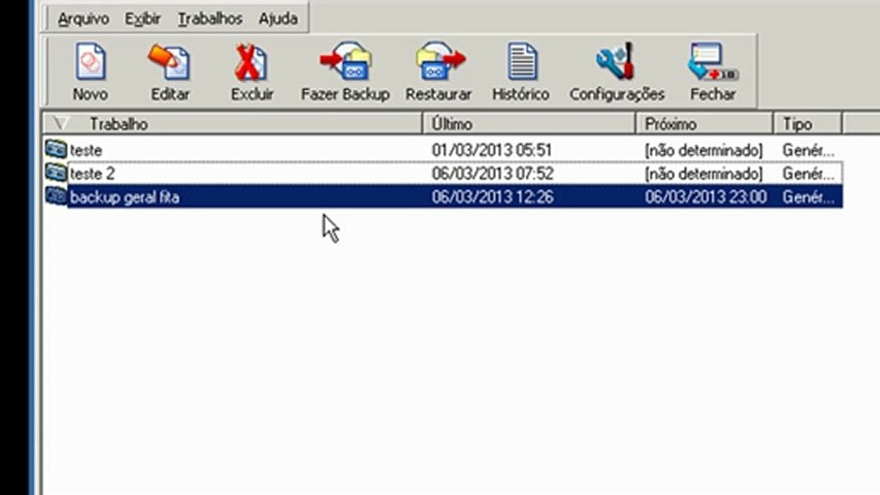 Backup para Fita