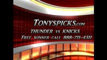 New York Knicks versus Oklahoma City Thunder Pick Prediction NBA Pro Basketball Odds Preview 3-7-2013