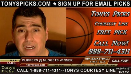 Denver Nuggets versus LA Clippers Pick Prediction NBA Pro Basketball Odds Preview 3-7-2013