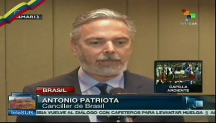 Canciller brasileño lamenta muerte de Hugo Chávez