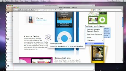 Clipping Selections into Your Notes in Circus Ponies NoteBook