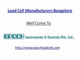 Load Cell Manufacturers, Weight Transducer - epochloadcell