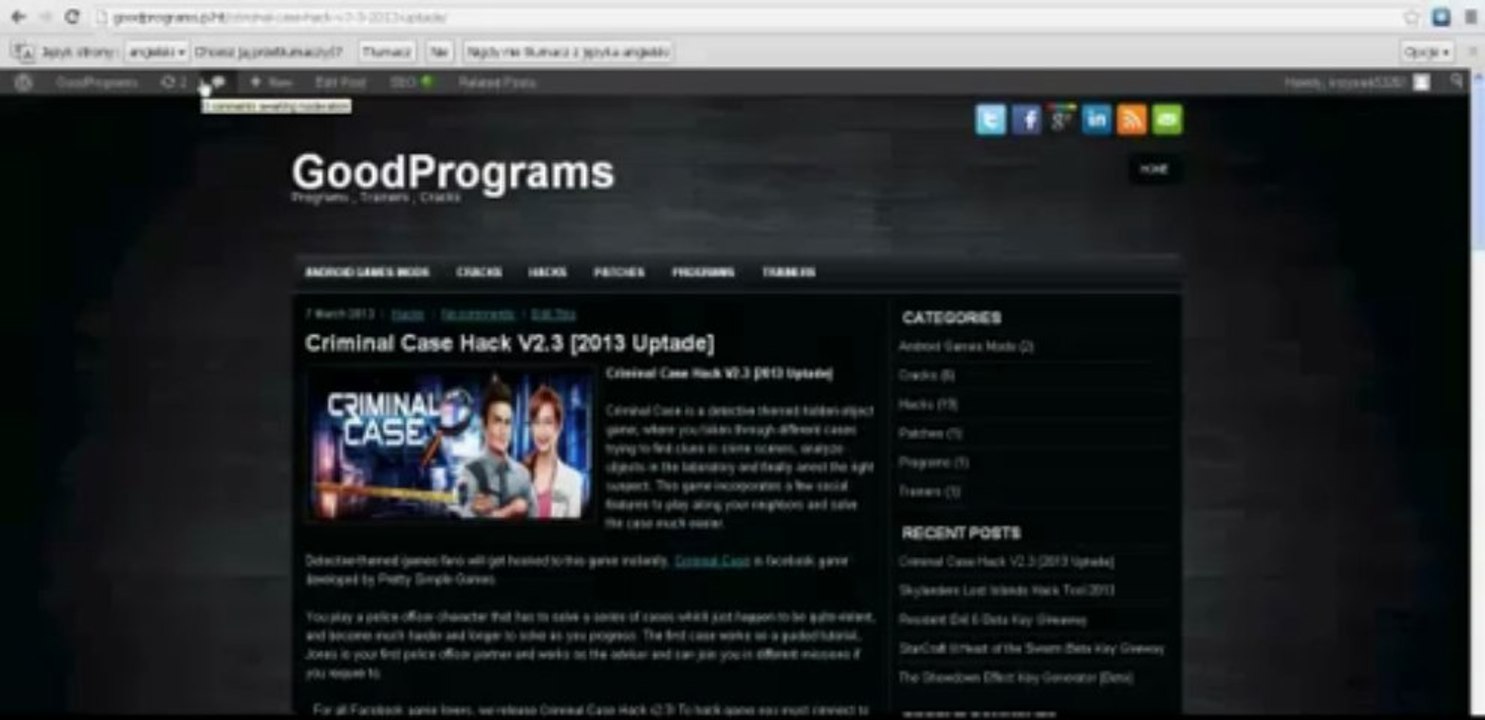Criminal Case HackTool V2.3 [2013 Uptade]