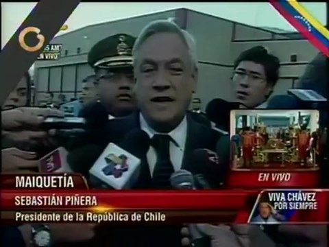 Llegó el Presidente de Chile para exequias de Chávez