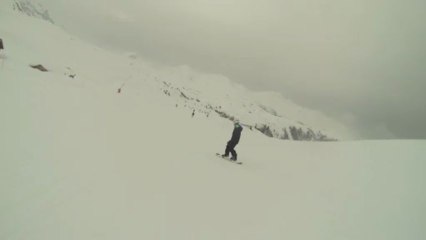 Massou à Belle Plagne 2 : Adrien surf 1ère session